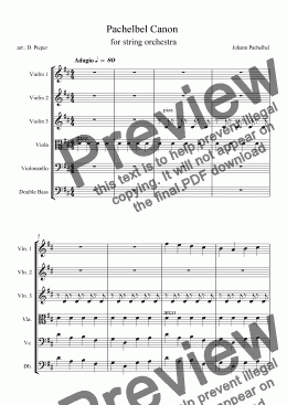 page one of Rock on Pachelbel Canon  for string orchestra grade 1