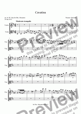page one of Cavatina