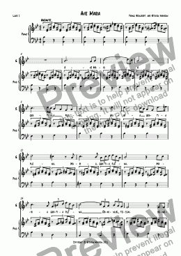 page one of Ave Maria - Schubert - SAA