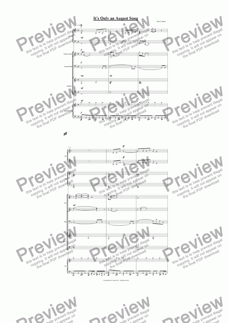 It's Only an August Song - Download Sheet Music PDF file