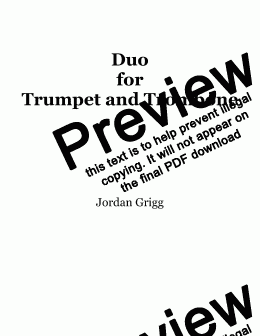 page one of Duo for Trumpet and Trombone