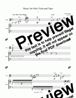 page one of Music for Solo Viola and Tape