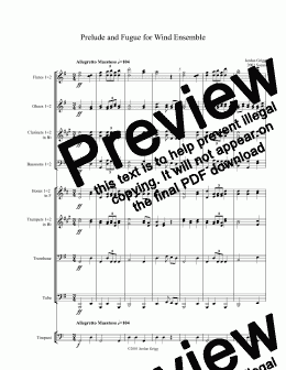 page one of Prelude and Fugue for Wind Ensemble