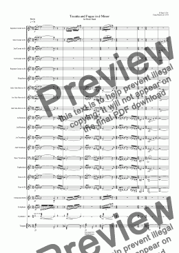 page one of Tocatta and Fugue in d Minor (Brass Band)