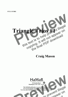 page one of Trio for Triangles #1