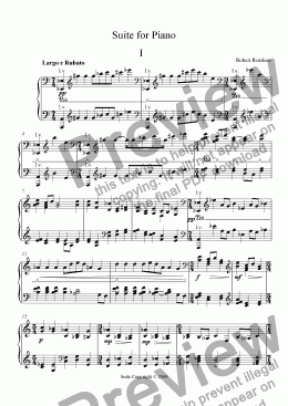 page one of Suite for Piano