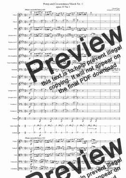 page one of Pomp and Circumstance March No. 1 opus 39 No.1