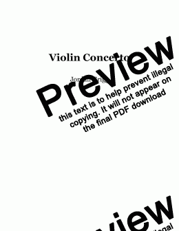 page one of Violin Concerto