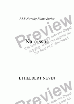 page one of PRB Novelty Piano Series: Narcissus