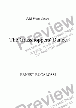 page one of PRB Novelty Piano Series: The Grasshoppers’ Dance