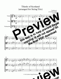 page one of Thistle of Scotland (arranged for String Trio)