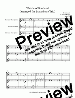 page one of Thistle of Scotland (arranged for Saxophone Trio)