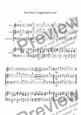 page one of I’m Just a Vagabond Lover Quartet - flute