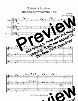 page one of Thistle of Scotland (arranged for Woodwind Trio)