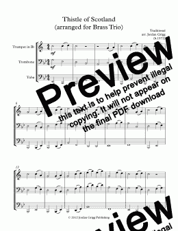 page one of Thistle of Scotland (arranged for Brass Trio)