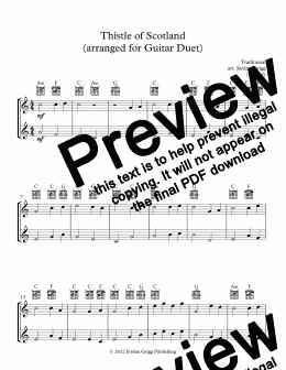 page one of Thistle of Scotland (arranged for Guitar Duet)