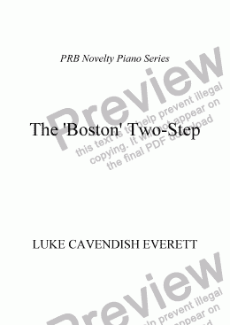 page one of PRB Novelty Piano Series: The ’Boston’ Two-Step