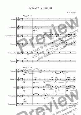 page one of SONATA  K.189b / II