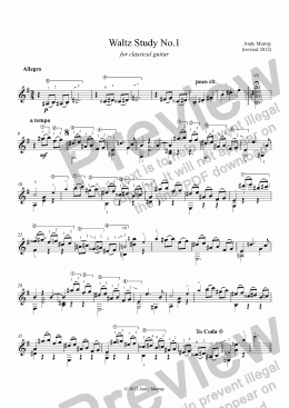 page one of Waltz Study No.1