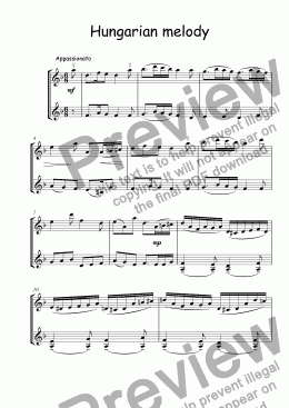 page one of Hungarian melody