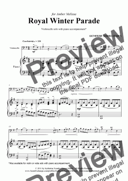 page one of Royal Winter Parade (Solo Violoncello)