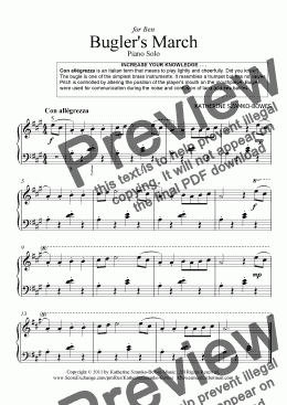 page one of Bugler’s March (beginning piano)