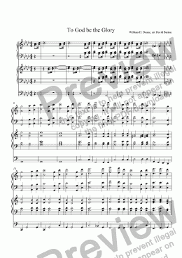 page one of To God be the Glory (for Organ and Piano)