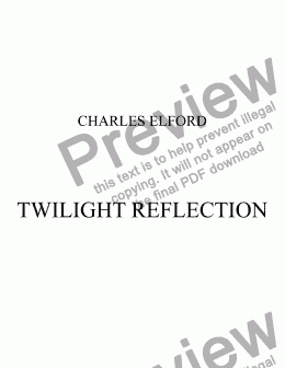 page one of TWILIGHT REFLECTION