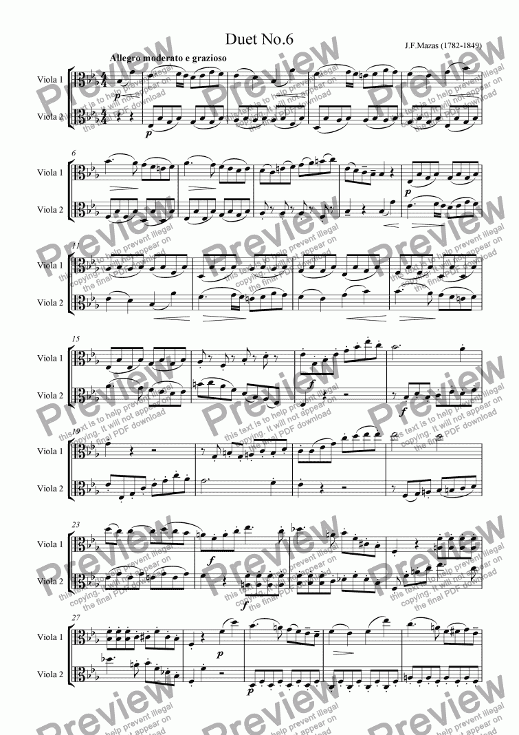 Mazas Duet For 2 Violas Op 38 No 6 Download Sheet Music Pdf File