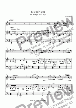 page one of Silent Night for Flute and Organ