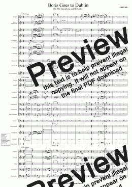 page one of Boris Goes to Dublin (Alto Saxophone and Orchestra)