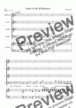 page one of 01 Israel in the Wilderness - choral score