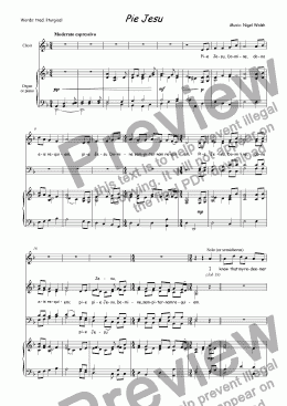 page one of Pie Jesu - full choral version