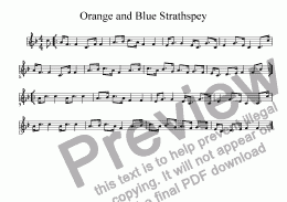 page one of Orange and Blue Strathspey