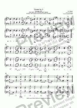 page one of JS Bach’s Chorale No. 3 (Riemenschneider) Harmonic Analysis