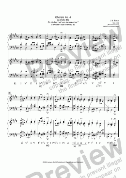 page one of JS Bach’s Chorale No. 4 (Riemenschneider) Harmonic Analysis