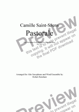 page one of Pastorale (Solo Alto Saxophone and Wind Ensemble)