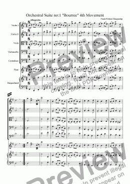 page one of Orchestral Suite no:1 "Bourree" 4th Movement