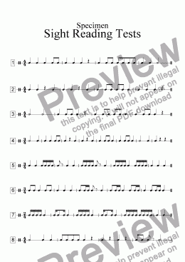 page one of Sight Reading