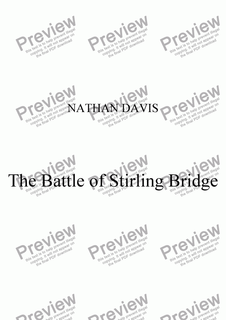 The Battle Of Stirling Bridge Download Sheet Music Pdf File