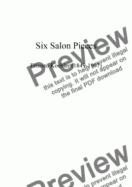 page one of Koehler, Ernesto: Six Salon Pieces, Op. 60, arranged for Flute Choir (2fl, afl, bfl)