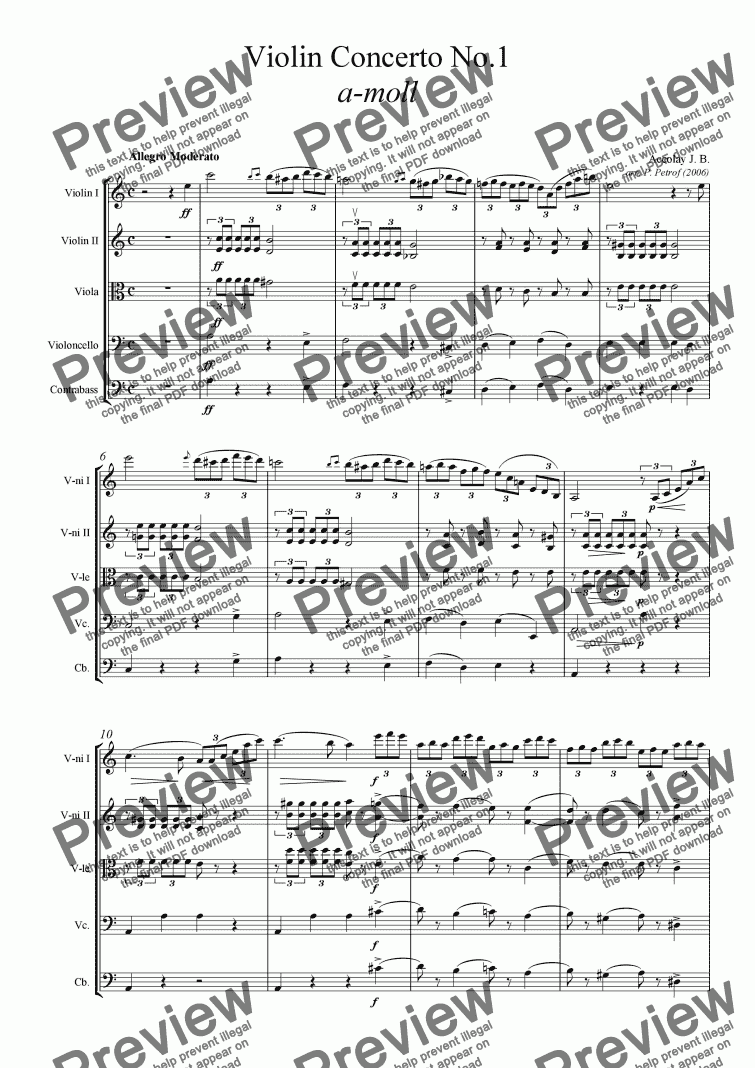 Accolay J. B. - Violin Concerto No.1 a-moll - full score - Sheet Music