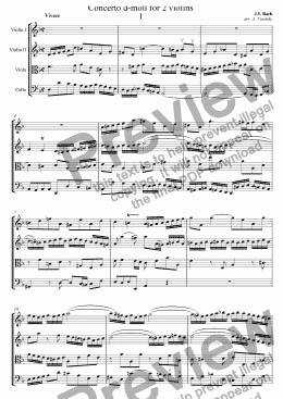 page one of Concerto d-moll for 2 violins I part