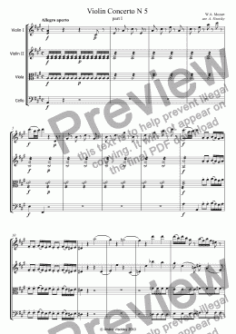 page one of Allegro aperto from Violin Concerto N 5