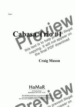 page one of Cabasa Trio #1