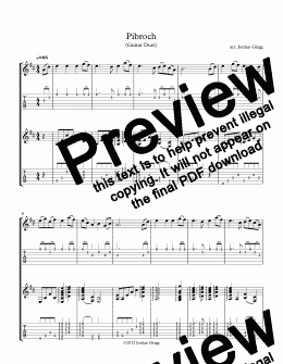 page one of Pibroch (Guitar Duet)