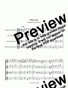 page one of Pibroch (Saxophone Quartet)