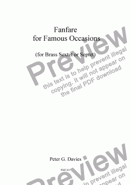 page one of Fanfare for Famous Occasions