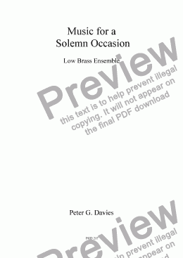 page one of Music for a Solemn Occasion for Low Brass Ensemble