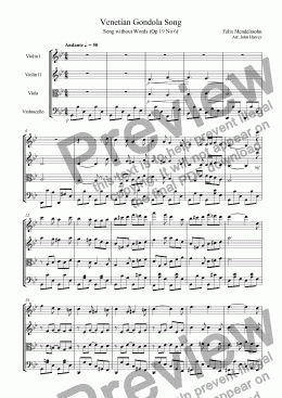 page one of Venetian Gondola Song Op 19 no 6